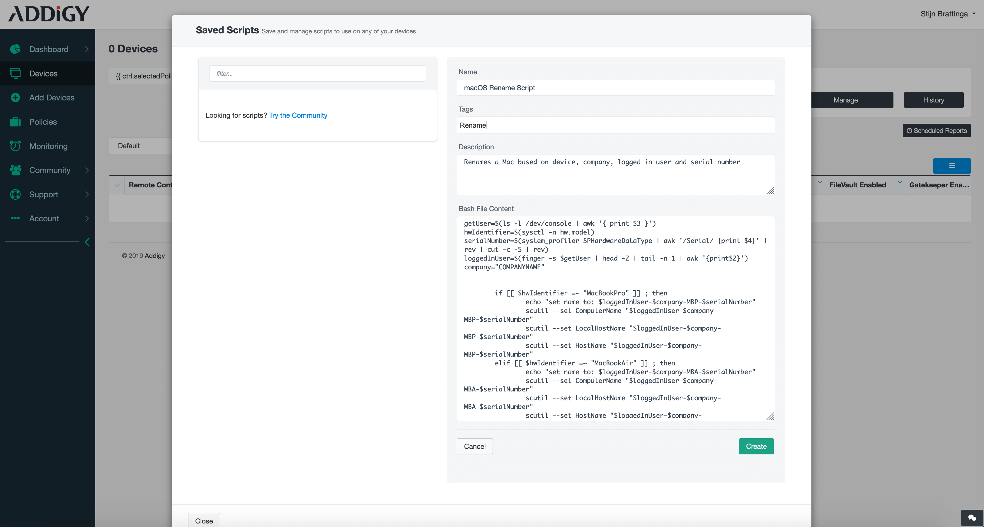 copy rename script in addigy